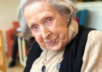Bromley Park Care Home female resident smiling at the camera