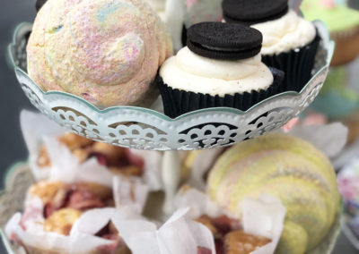 Close up of cupcakes on a stand