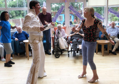 Elvis tribute act performing at Bromley Park Care Home 6