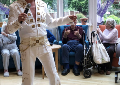 Elvis tribute act performing at Bromley Park Care Home 7
