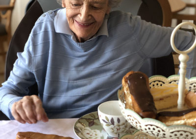 Bromley Park Care Home resident enjoying a tea party of Mother's Day (3 of 6)