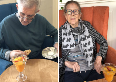 Bromley Park Care Home residents enjoying sweet and savoury treats