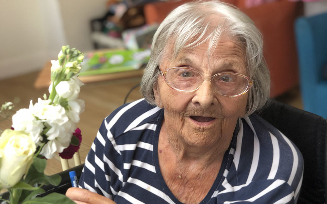 Flower arranging and art at Bromley Park Care Home