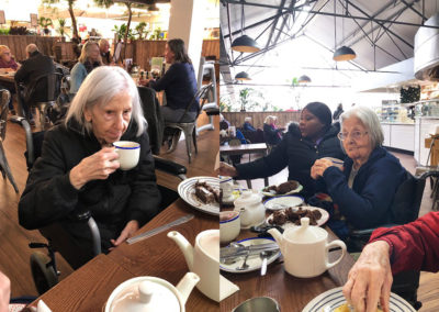 Residents from Bromley Park at the cafe at Polhill Garden Centre