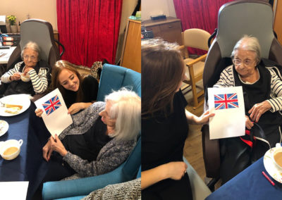 Residents with their coloured Union Jack pictures