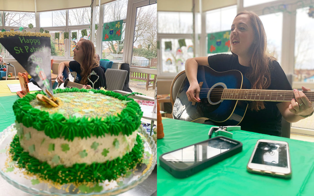 St Patricks Day treats and music at Bromley Park Care Home