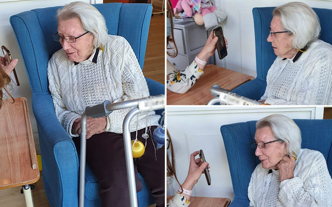 Keeping in touch with family Down Under at Bromley Park Care Home