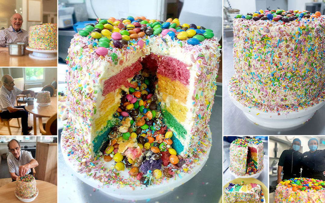Bromley Park Care Home creates rainbow Showstopper Cake