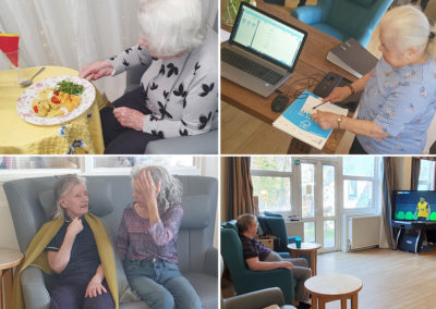 Residents enjoying relaxing pastimes at Bromley Park Care Home