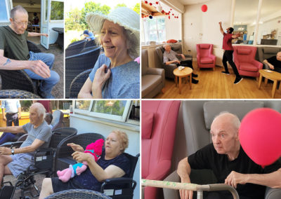 Garden ballet lesson and indoor balloon games at Bromley Park Care Home