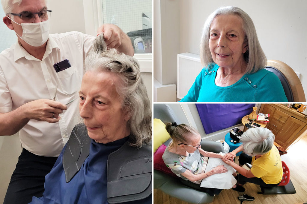 Hairdressing and aromatherapy treatment at Bromley Park Care Home