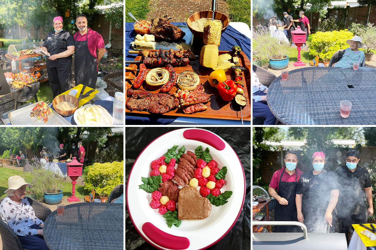 BBQ food in the garden at Bromley Park Care Home