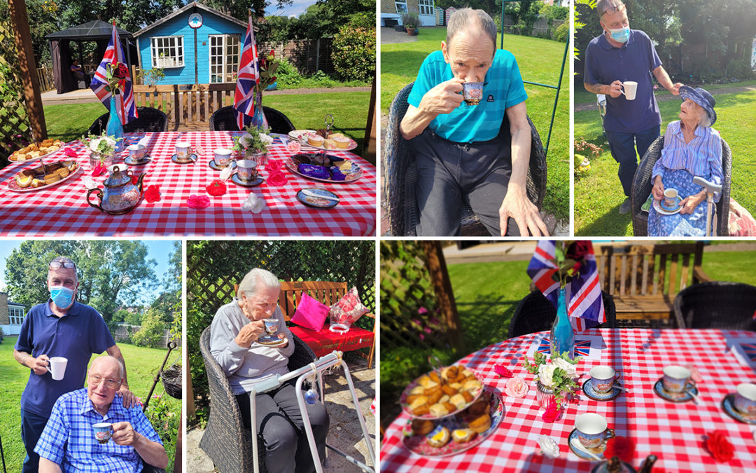 Bromley Park Care Home residents enjoy sunny garden tea party