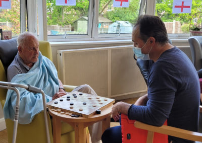 Game of draughts at Bromley Park Care Home