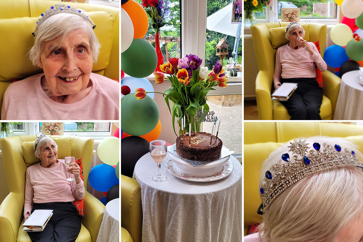 Birthday celebrations for Joyce at Bromley Park Care Home