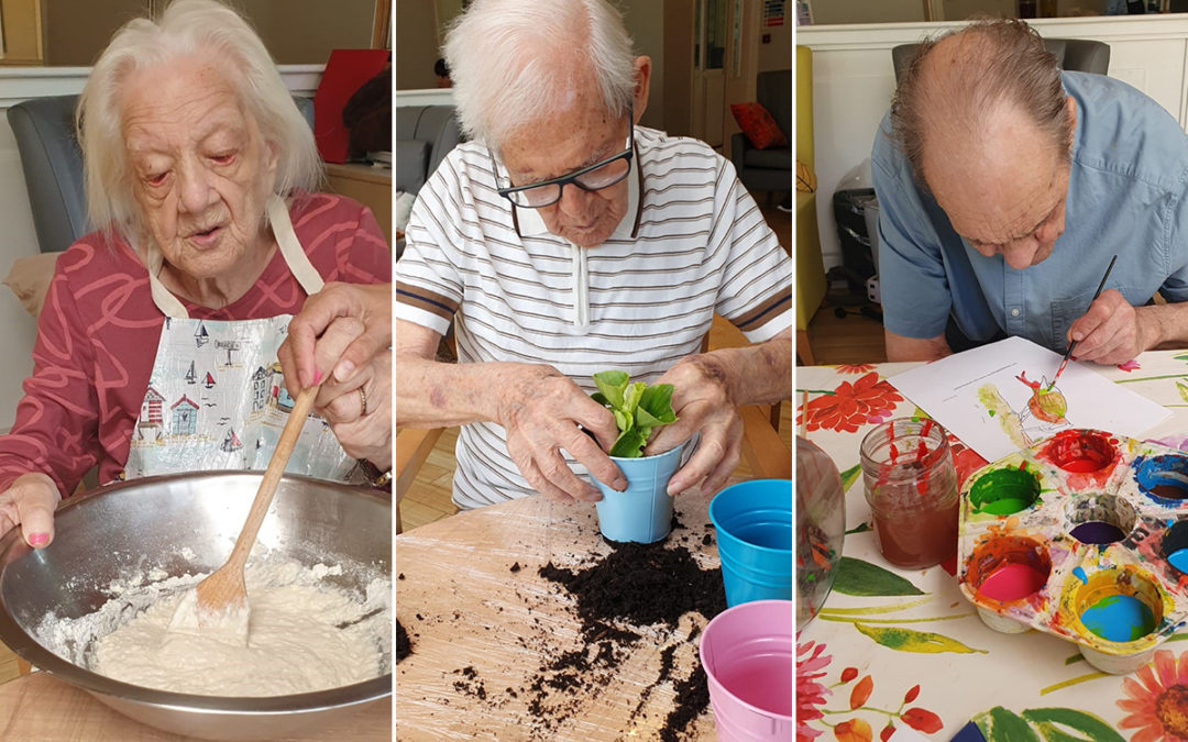 Pizza fun and pot planting at Bromley Park Care Home