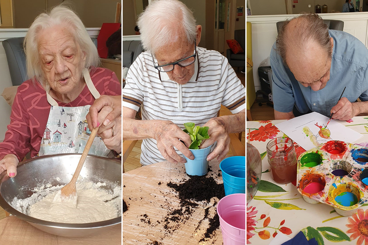 Pizza fun and pot planting at Bromley Park Care Home