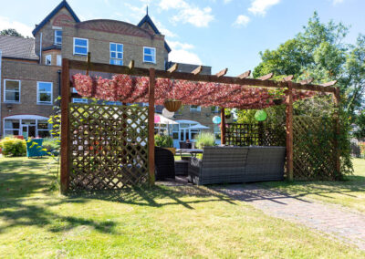 The back garden at Bromley Park Care Home