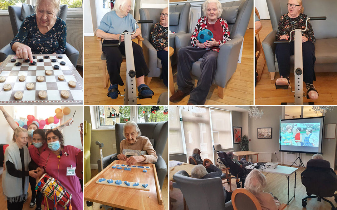 Exercises and a film afternoon at Bromley Park Care Home