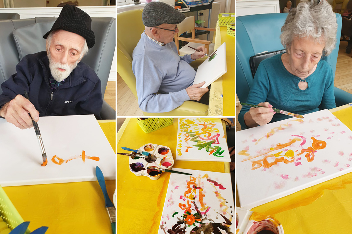 Creative painting at Bromley Park Care Home