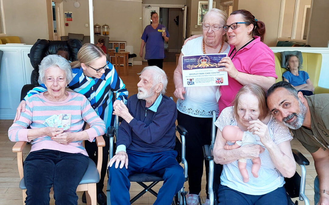 Winning Crafty Crown presentation at Bromley Park Care Home