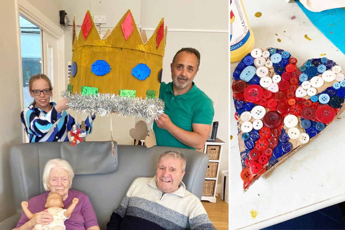Bromley Park Care Home team with their crown entry in Nellsar Crafty Crown Competition