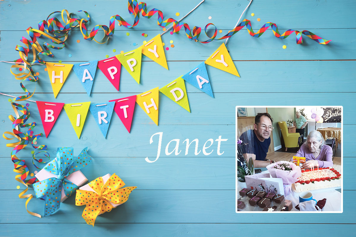 Birthday celebrations for Janet at Bromley Park Care Home