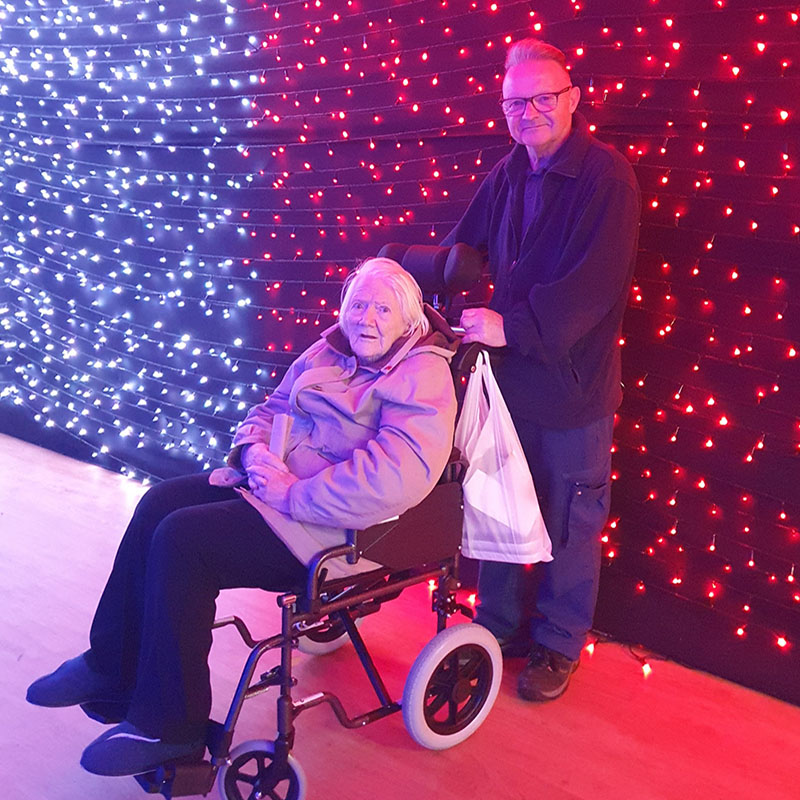 Bromley Park Care Home residents enjoying lights at Polhill