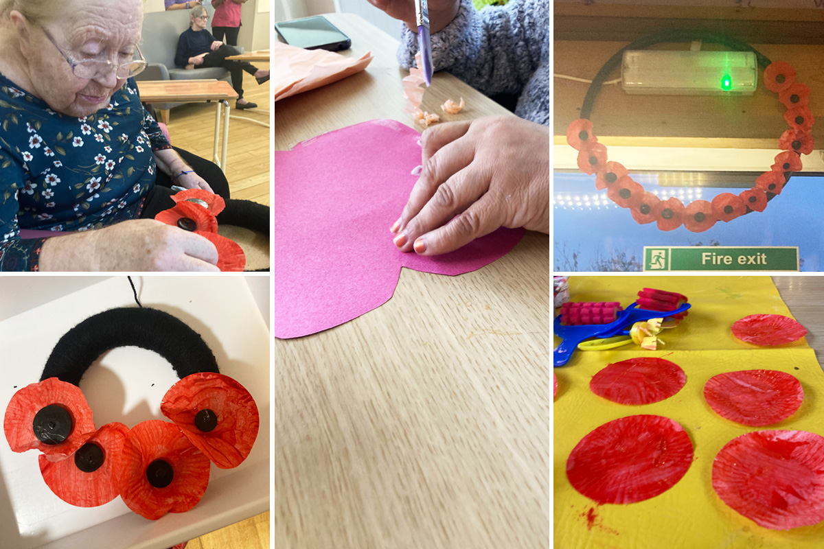 Poppy crafts at Bromley Park Care Home