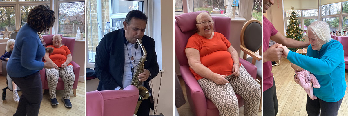 Live saxophone music at Bromley Park Care Home