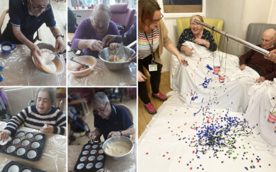 Swing painting and cake baking at Bromley Park Care Home