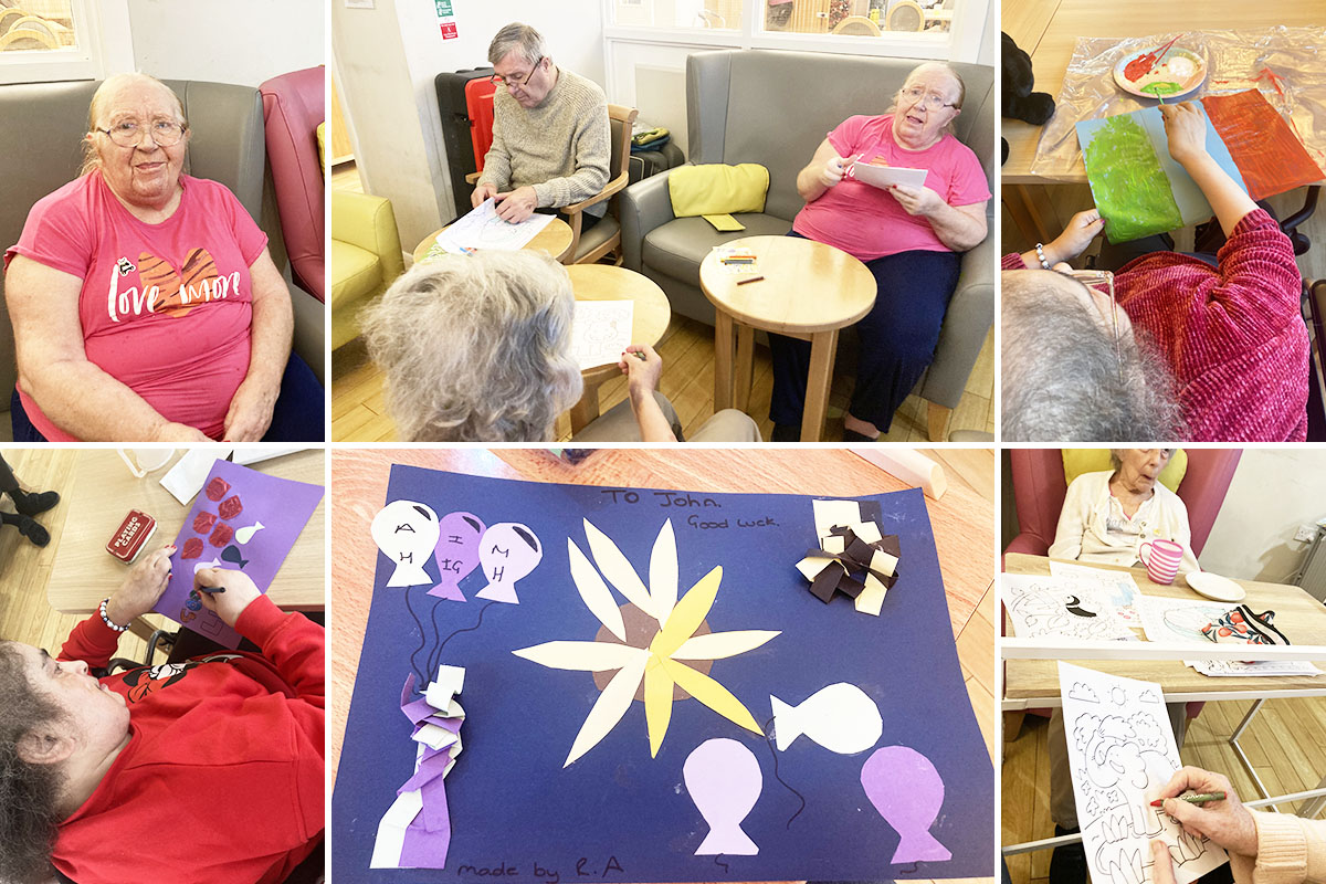 Colouring and art at Bromley Park Care Home