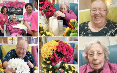 Birthday wishes and flower arranging at Bromley Park Care Home