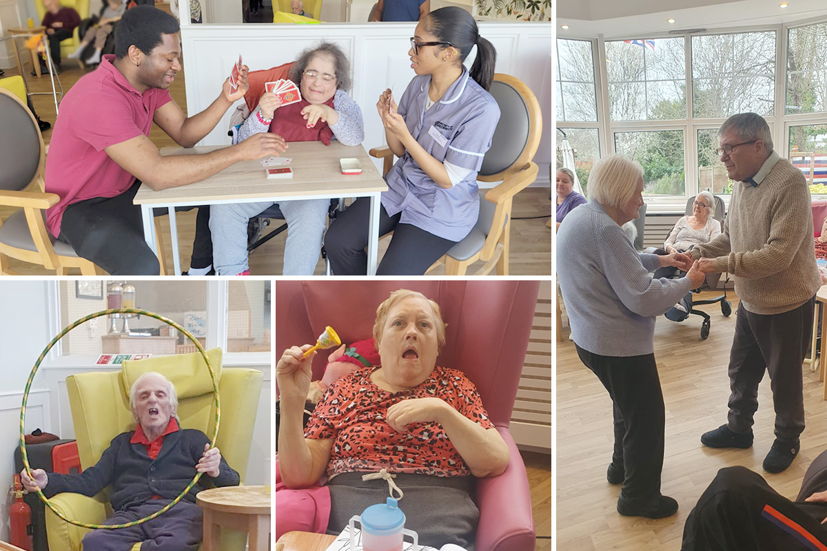 Card games and dancing at Bromley Park Care Home