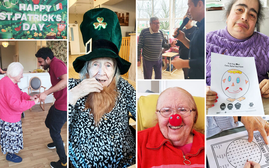 Bromley Park Care Home celebrates St Patrick and Red Nose Day
