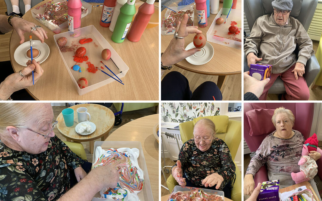 Painting fun and Easter eggs at Bromley Park Care Home